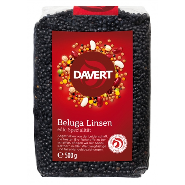Linte neagra beluga bio Davert, 500g