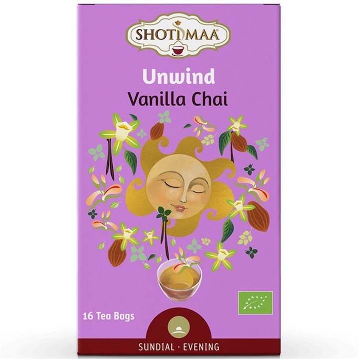 Shotimaa Sundial Unwind Vanilla Chai Bio Tea, 16 Tasak