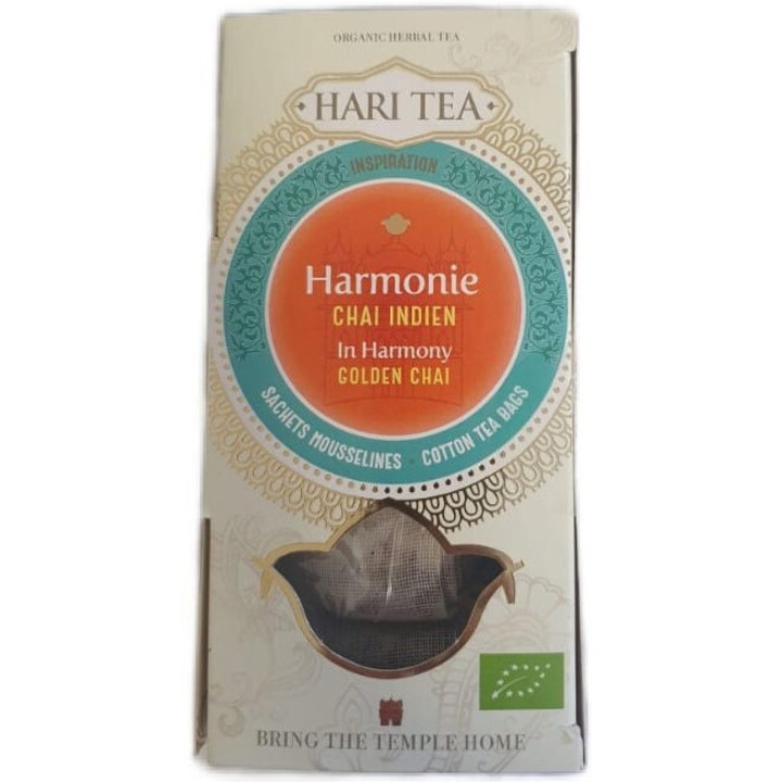 Ceai premium Hari Tea in harmony golden chai bio, 10 plicuri