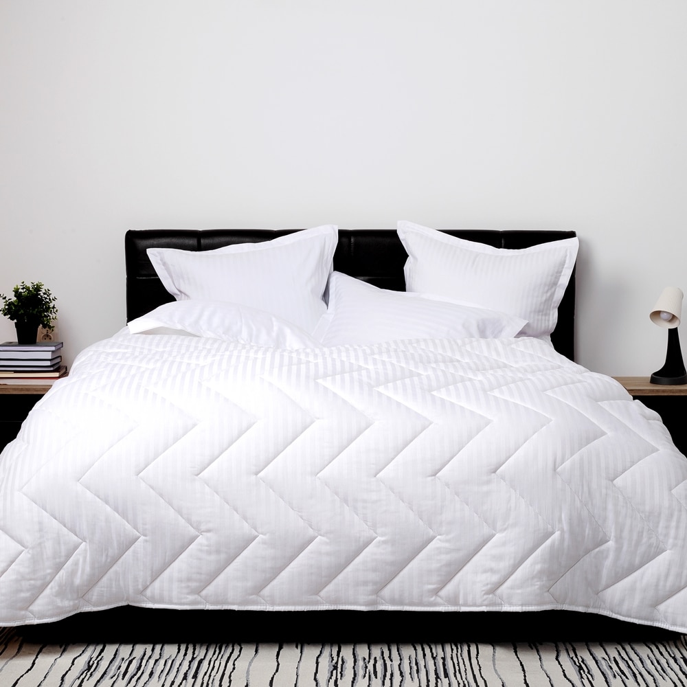 Pilota Bambus Iarna Alba 180x210, PUCIOASA, pentru 2 persoane, PBIDALBA180