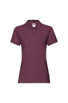 Tricou polo cu maneca scurta dama Fruit of the Loom Premium, Bumbac, Burgundy, Burgundy Tricou polo cu maneca scurta dama Fruit of the Loom Premium, Bumbac, Burgundy, Burgundy