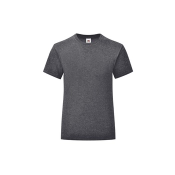 Tricou pentru Fete Fruit of the Loom Iconic, Bumbac, Gri inchis, 12-13 Ani Tricou pentru Fete Fruit of the Loom Iconic, Bumbac, Gri inchis, 12-13 Ani