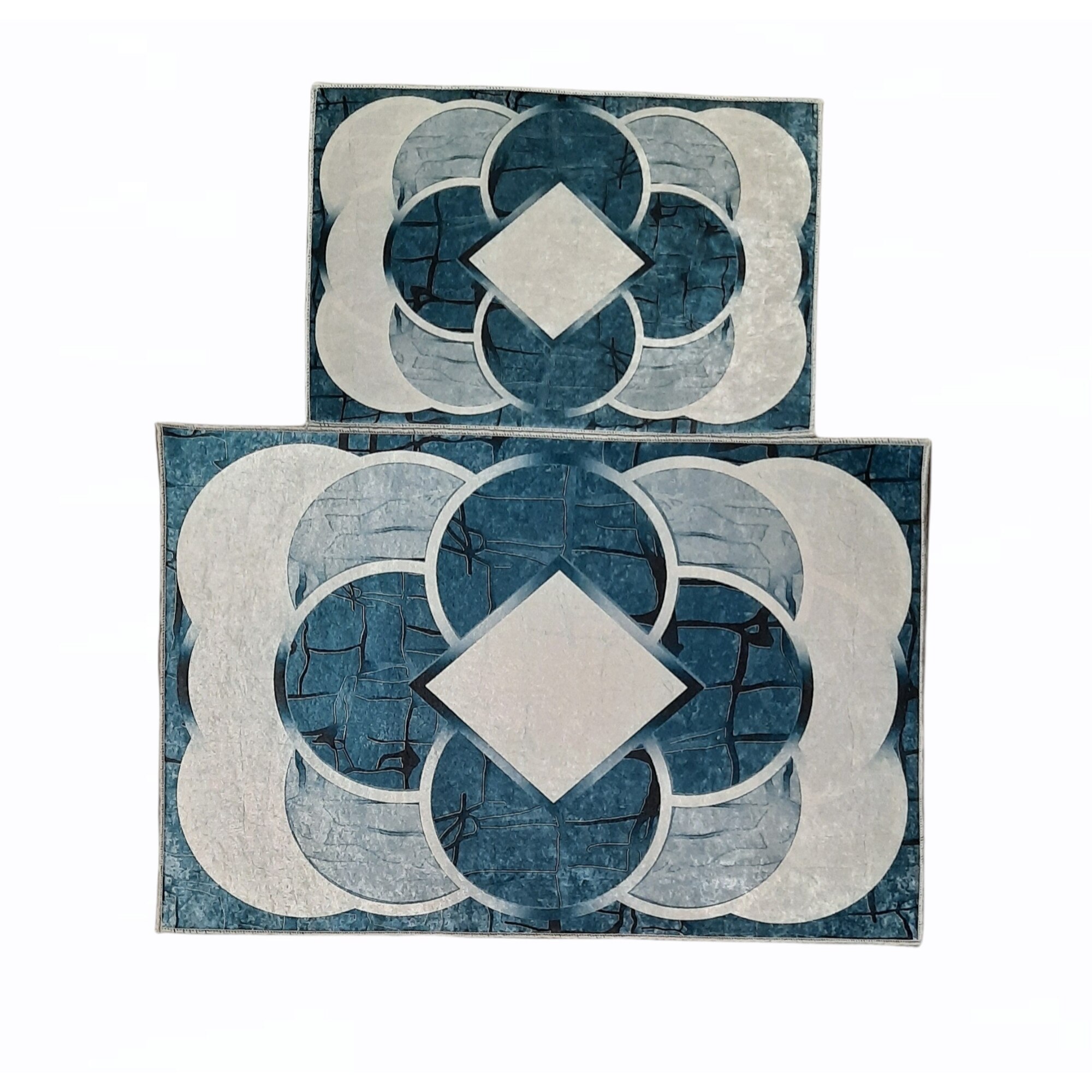 Set covoare baie antiderapante, 2 piese, 60x90cm, 40x60cm, Model 12