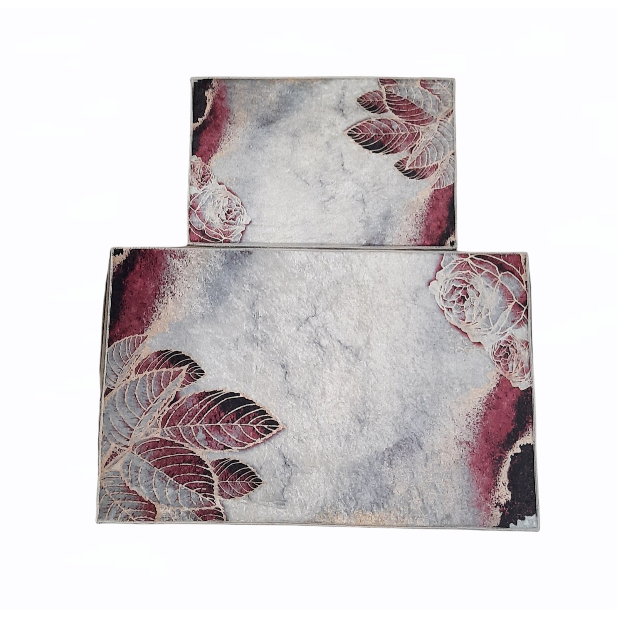 Set covoare baie antiderapante, 2 piese, 60x90cm, 40x60cm, Model 11