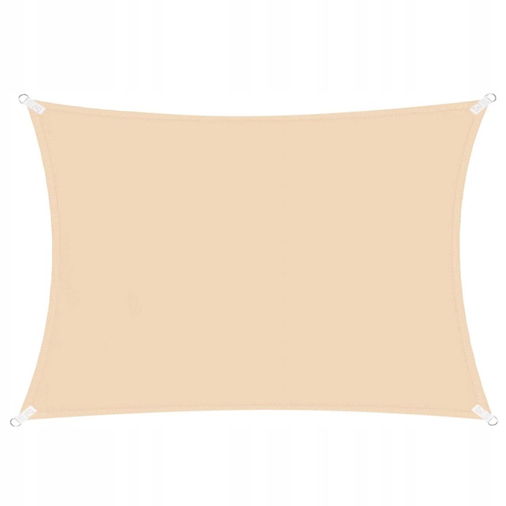 Copertina parasolar, dreptunghiulara, inele metalice, bej, 4x2 m, Springos