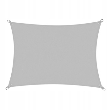 Copertina parasolar, dreptunghiulara, inele metalice, gri, 4x2 m, Springos Copertina parasolar, dreptunghiulara, inele metalice, gri, 4x2 m, Springos