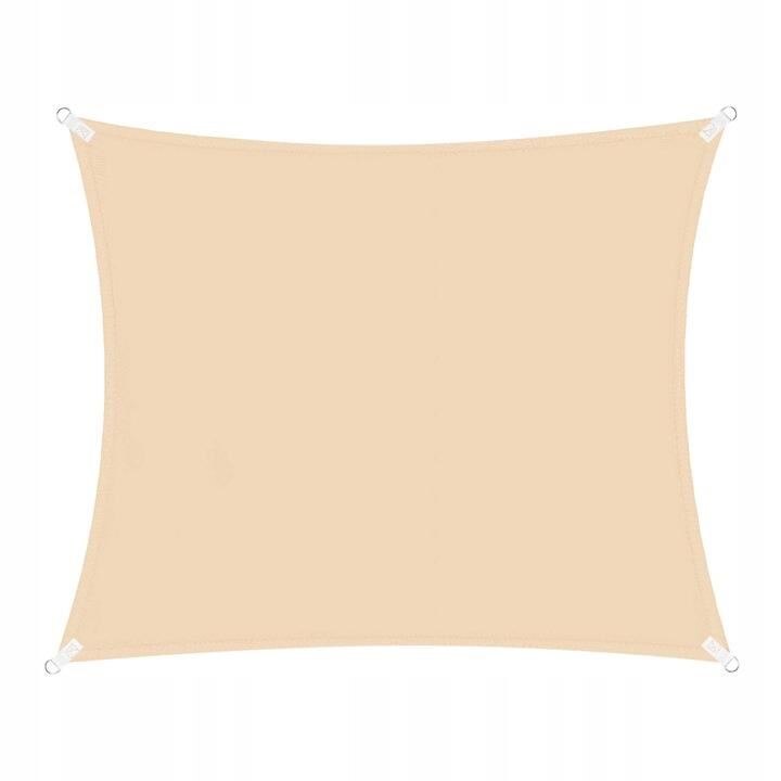 Copertina parasolar, patrata, inele metalice, bej, 4x4 m, Springos