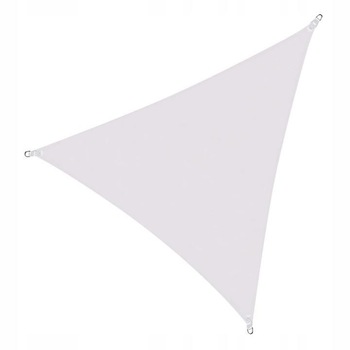 Copertina parasolar, triunghiulara, inele metalice, gri deschis, 5x5x5 m, Springos Copertina parasolar, triunghiulara, inele metalice, gri deschis, 5x5x5 m, Springos