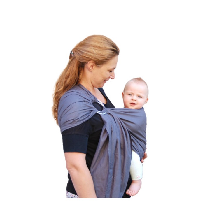 Слинг за бебе Капинката, сив