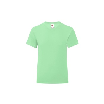 Tricou pentru Fete Fruit of the Loom Iconic, Bumbac, Verde menta, 14-15 Ani Tricou pentru Fete Fruit of the Loom Iconic, Bumbac, Verde menta, 14-15 Ani