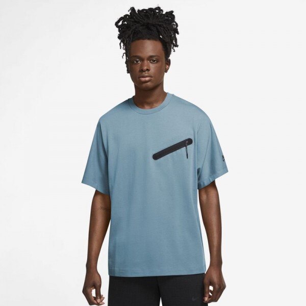 Tricou Nike m nsw pe ss knit top, XL INTL, Albastru