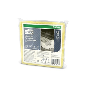 Kit 6 lavete reutilizabile Tork din microfibra,30.5x30.5, galben Kit 6 lavete reutilizabile Tork din microfibra,30.5x30.5, galben