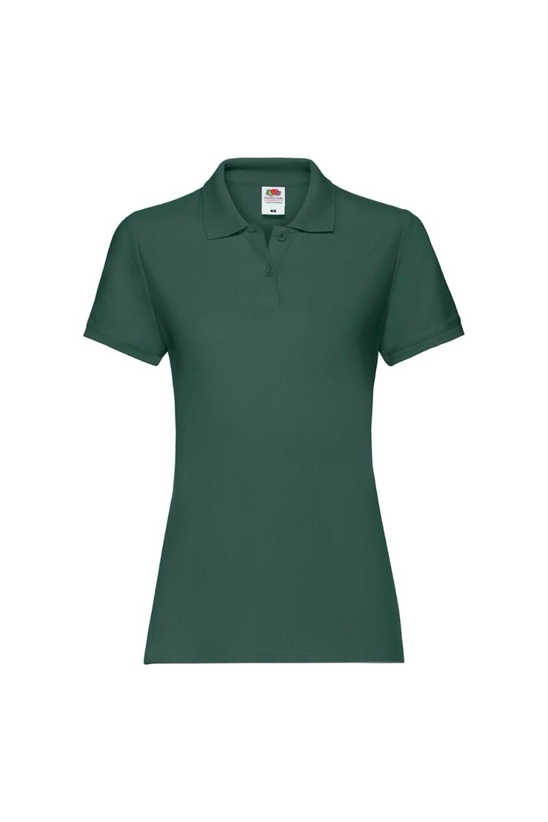 Tricou polo cu maneca scurta dama Fruit of the Loom Premium, Bumbac, Verde, Verde