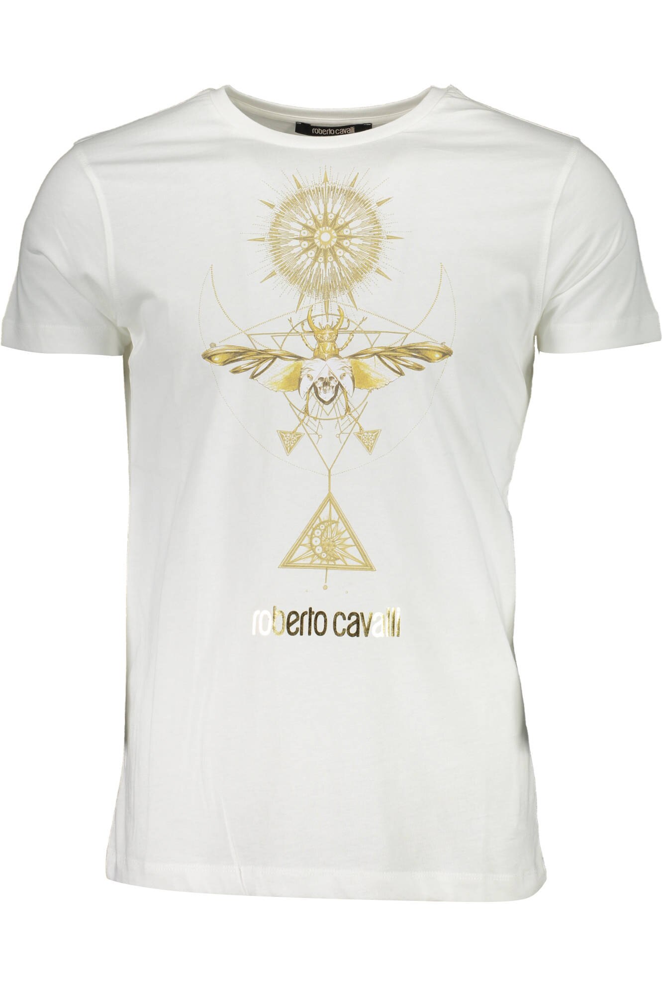 Tricou Barbati, ROBERTO CAVALLI, 9101794, Logo, Alb, Alb