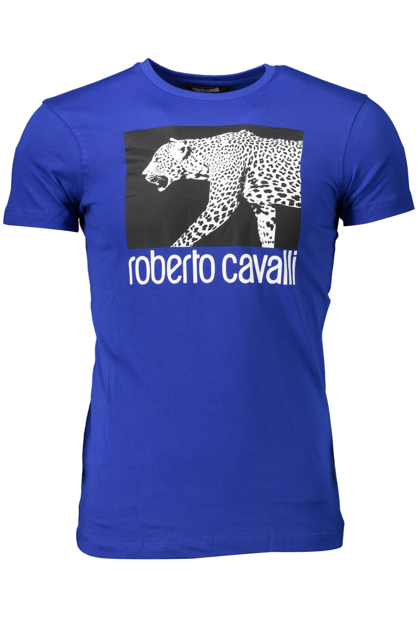 Tricou Barbati, ROBERTO CAVALLI, 9101848, Logo, Albastru, Albastru, XL