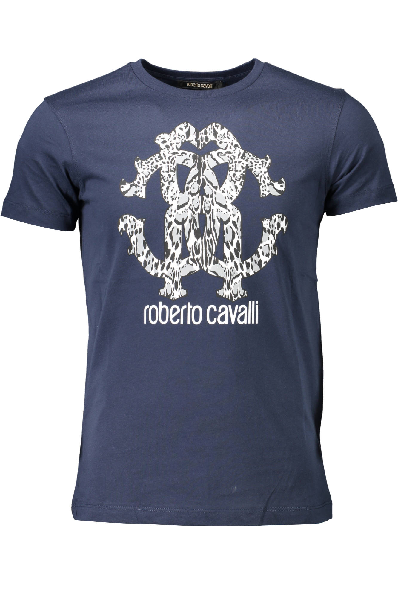 Tricou Barbati, ROBERTO CAVALLI, 9101824, Logo, Albastru, Albastru