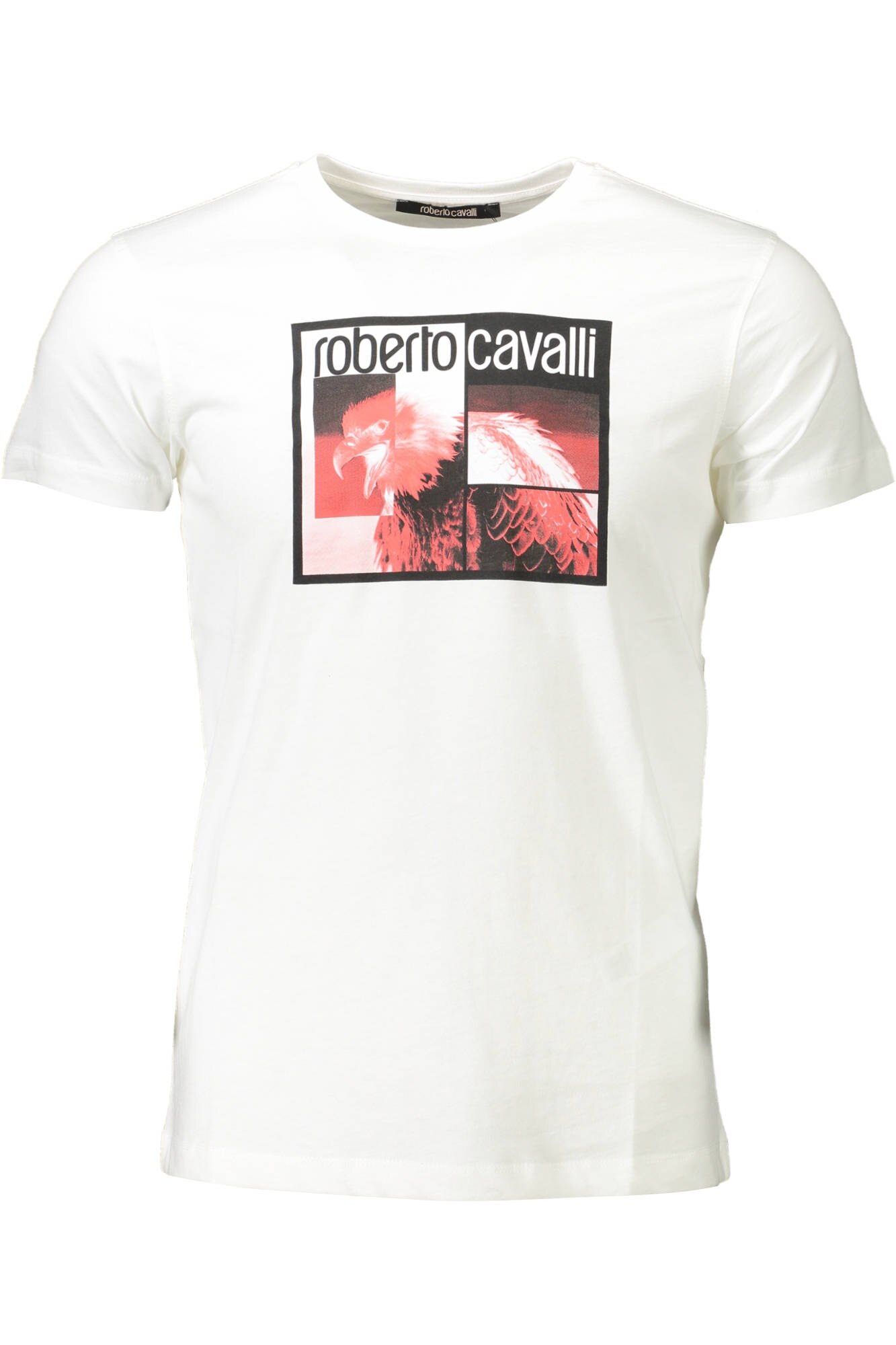 Tricou Barbati, ROBERTO CAVALLI, 9101904, Logo, Alb, Alb
