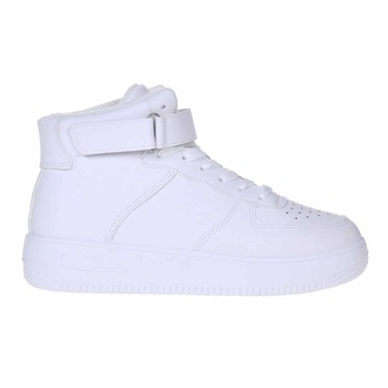 Pantofi Sport Inalti din Piele Ecologica, Alb Pantofi Sport Inalti din Piele Ecologica, Alb
