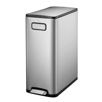 Cos de gunoi EKO, Ecofly Pedal Bin, cu pedala dubla, 30 l, deschidere/inchidere silentioasa a capacului, corp din otel inoxidabil, rezistent la amprente, argintiu Cos de gunoi EKO, Ecofly Pedal Bin, cu pedala dubla, 30 l, deschidere/inchidere silentioasa a capacului, corp din otel inoxidabil, rezistent la amprente, argintiu