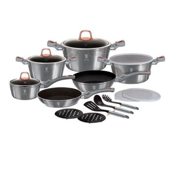 Set oale si tigai marmorate (18 piese) din aluminiu forjat Moonlight Collection Berlinger Haus BH 7037 Set oale si tigai marmorate (18 piese) din aluminiu forjat Moonlight Collection Berlinger Haus BH 7037