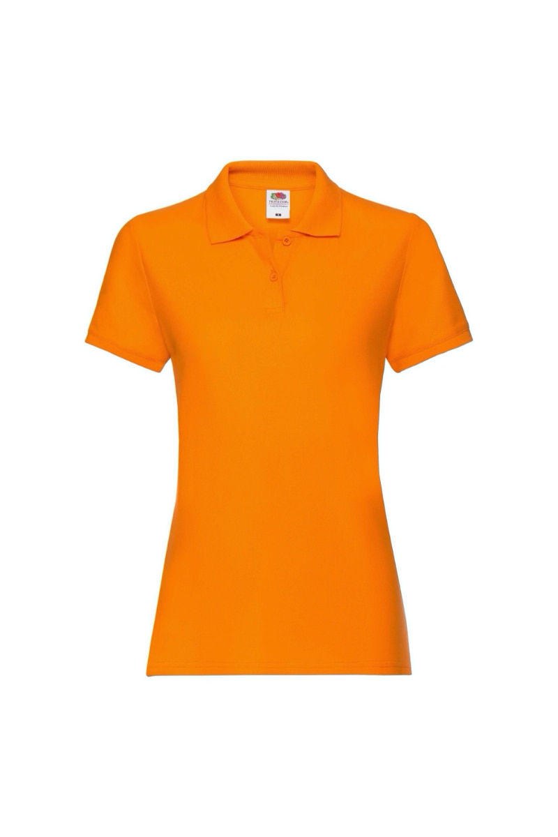 Tricou polo cu maneca scurta dama Fruit of the Loom Premium, Bumbac, Portocaliu, Portocaliu