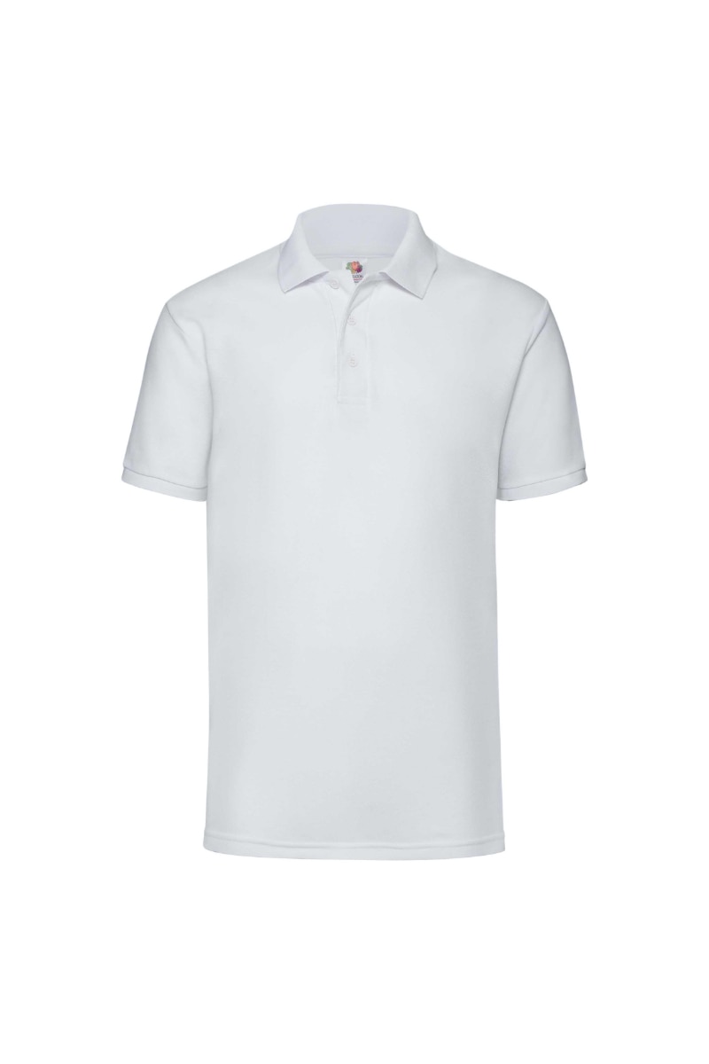Tricou Fruit Of The Loom Polo, Poliester/Bumbac, Alb, Alb