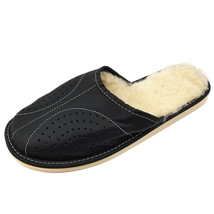 Slapi de Casa, Brand OEM, Model 'Royal Dark', Culoare Negru