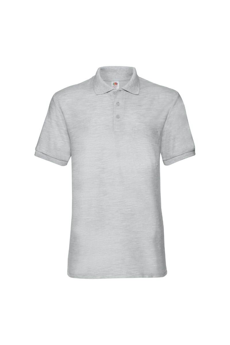 Tricou Fruit Of The Loom Pocket Polo, Poliester/Bumbac, Gri deschis, Gri deschis