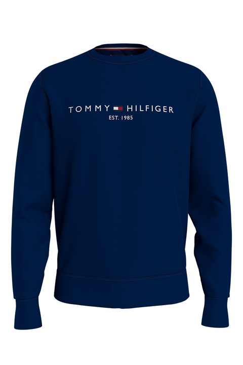 Tommy Hilfiger, Bluza de trening din amestec de bumbac organic cu logo, Bleumarin