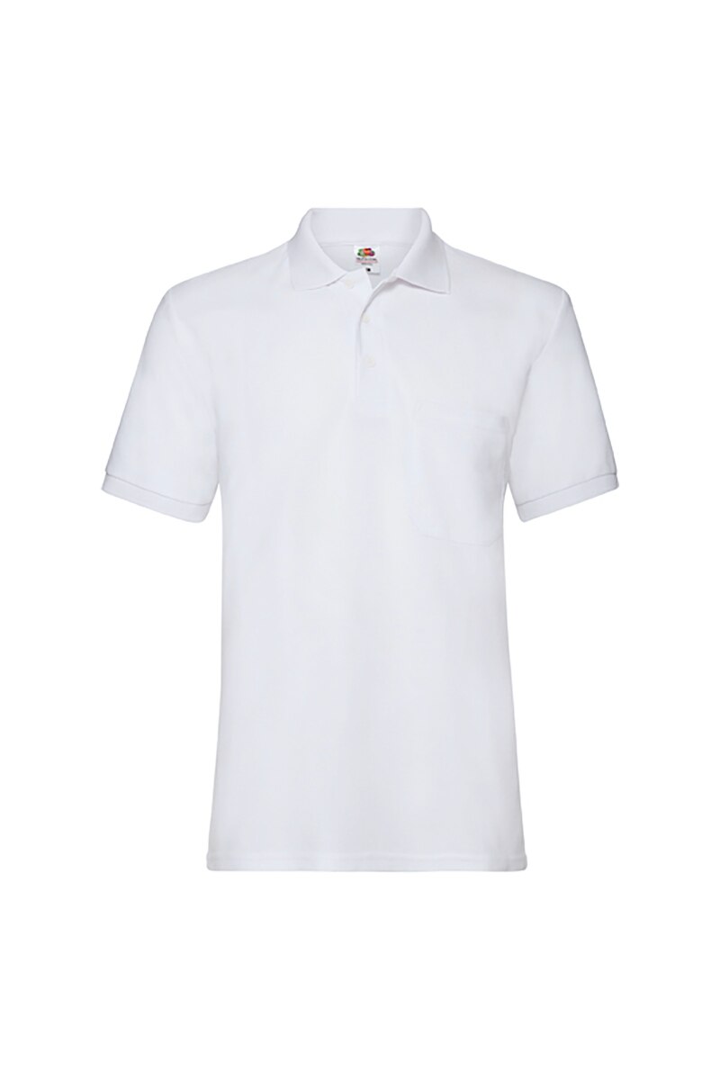 Tricou Fruit Of The Loom Pocket Polo, Poliester/Bumbac, Alb