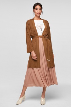 s.Oliver, Cardigan cu un cordon in talie, Maro s.Oliver, Cardigan cu un cordon in talie, Maro