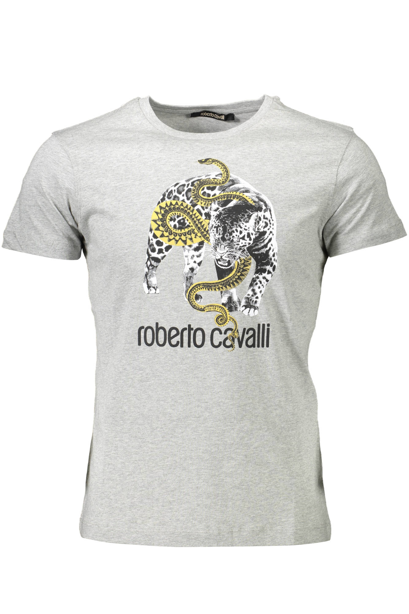 Tricou Barbati, ROBERTO CAVALLI, 9101847, Logo, Gri, Gri, XL