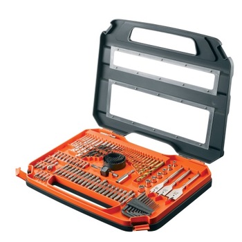 Set accesorii Black & Decker - set imbus, burghie metal titan, burghie lemn, burghie zidarie, capete de insurubat, set tubulare Set accesorii Black & Decker - set imbus, burghie metal titan, burghie lemn, burghie zidarie, capete de insurubat, set tubulare