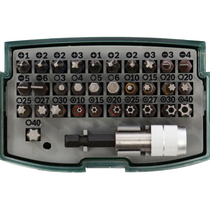 Set 32 accesorii Bosch 2607017063, biti, adaptor biti, 25 mm lungime