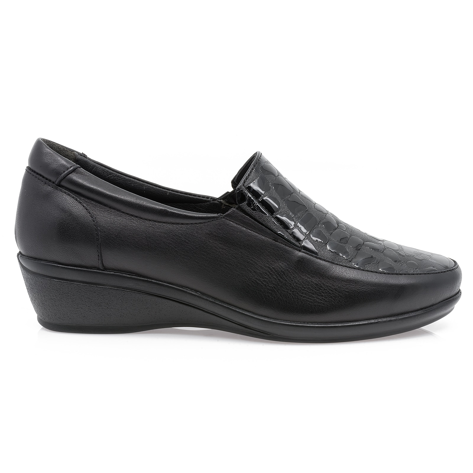Pantofi dama, Caspian, CAS-189, casual, piele naturala, Negru imprimat