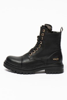 Wrangler, Bocanci din piele ecologica Courtney Safari, Negru, 41 Wrangler, Bocanci din piele ecologica Courtney Safari, Negru, 41