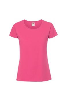 Tricou cu maneca scurta dama Fruit of the Loom Premium, Bumbac, Fucsia Tricou cu maneca scurta dama Fruit of the Loom Premium, Bumbac, Fucsia
