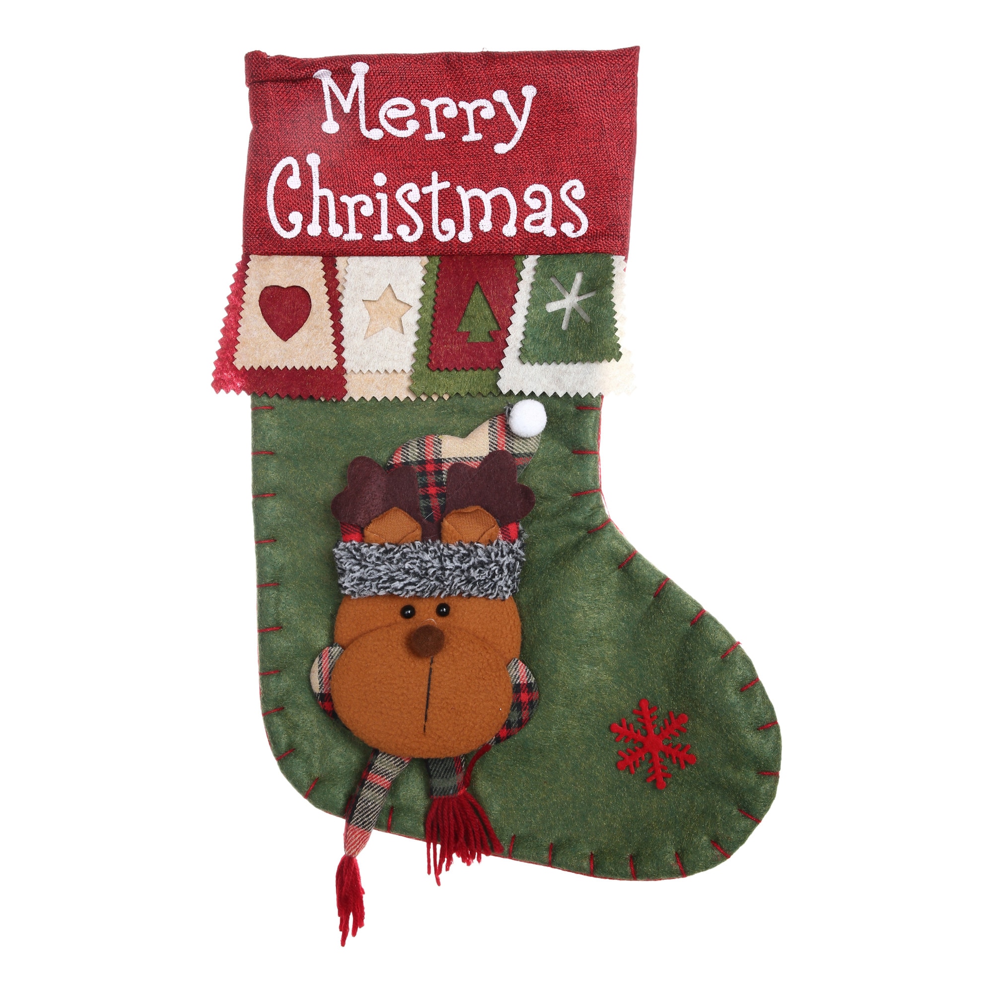 Ciorap Cadouri, Flippy,cu model ren,verde, marimea 20x40 cm, textil, interior