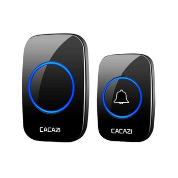 Sonerie fara fir, Vaxiuja, Impermeabil, 38 tonuri, 3 trepte volum, Blit LED, Negru Sonerie fara fir, Vaxiuja, Impermeabil, 38 tonuri, 3 trepte volum, Blit LED, Negru