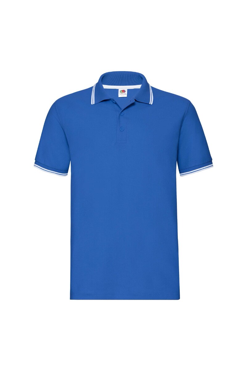 Tricou polo Fruit Of The Loom, Bumbac, Albastru/Alb, Albastru/Alb