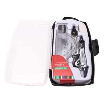 Trusa geometrie cu compas,GOGOU, papetarie, metal, desen geometric, examinare, argint Trusa geometrie cu compas,GOGOU, papetarie, metal, desen geometric, examinare, argint