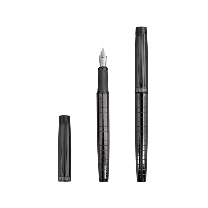 Stilou metalic by Iniko, culoare antracit lacuit, model H026