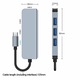 4в1 USB хъб, USB тип C, 3.0, USB2.0, алуминиева сплав за MacBook, сребрист
