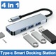 4в1 USB хъб, USB тип C, 3.0, USB2.0, алуминиева сплав за MacBook, сребрист