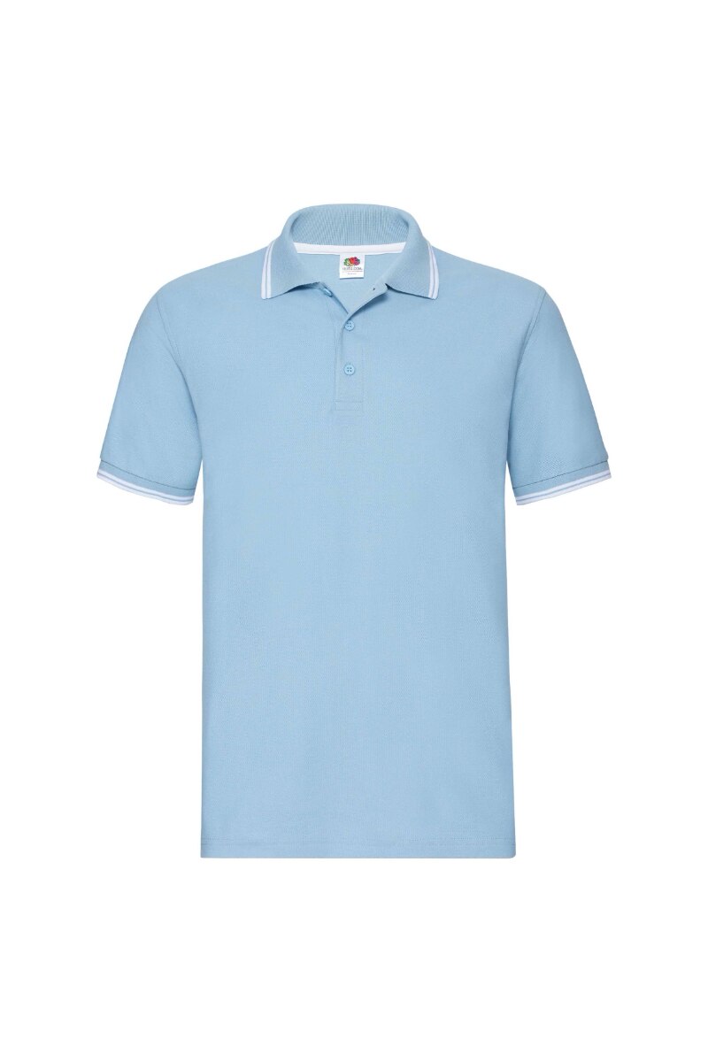 Tricou polo Fruit Of The Loom, Bumbac, Bleu/Alb, Bleu/Alb