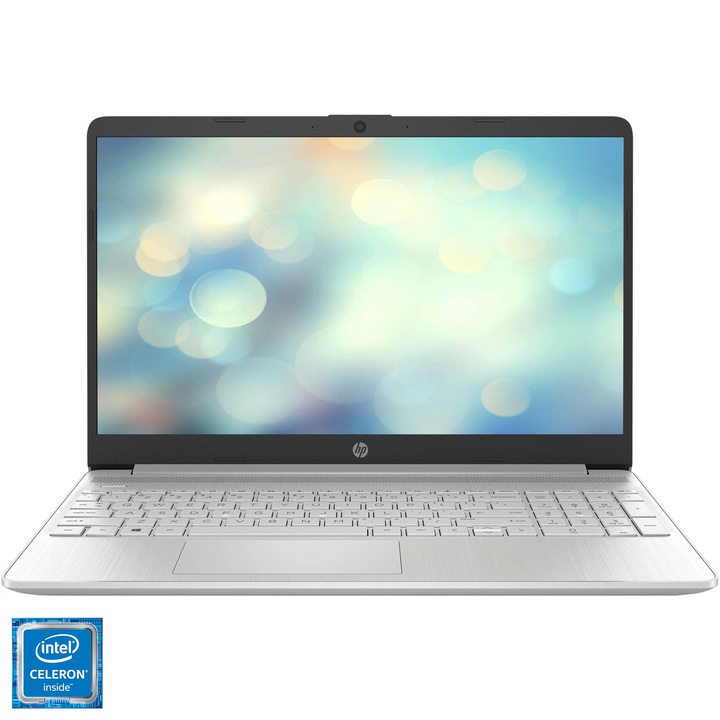 Laptop HP 15s-fq3016nq cu procesor Intel® Celeron® Processor N4500 pana la 2.80 GHz, 15.6 FHD, 8GB DDR4, 256GB PCIe SSD,Intel UHD Graphics, FreeDOS, Natural Silver