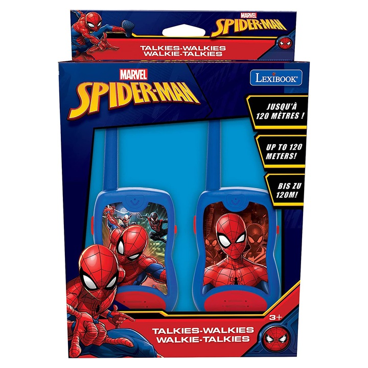 Set 2 Walkie Talkie Lexibook, Spiderman, 100 m, Multicolor