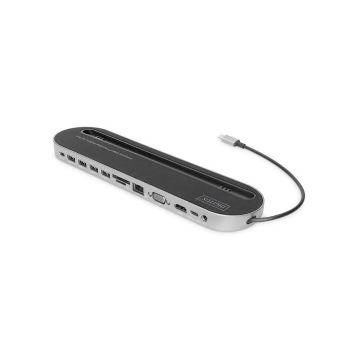 Digitus da-70888 usb-c 12 portos univerzális notebook dokkoló állomás