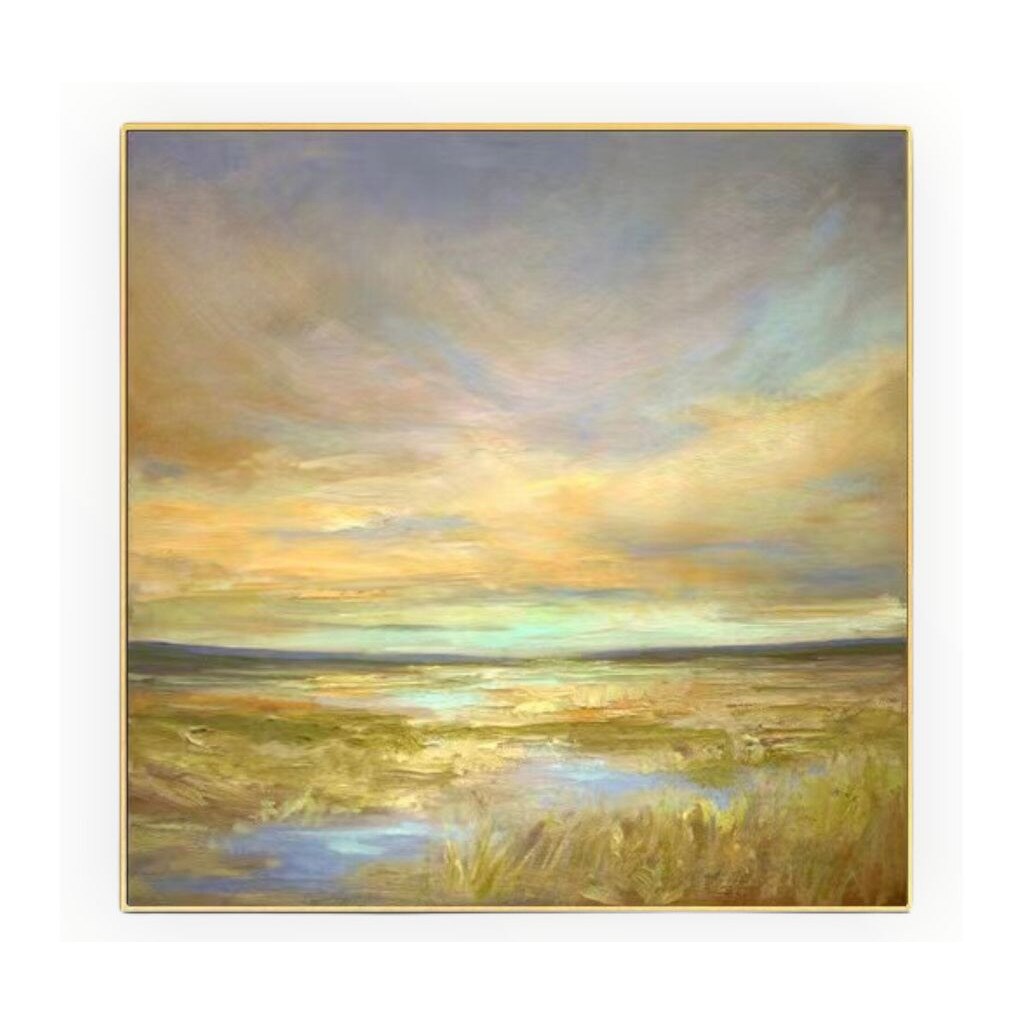 Tablou pictura manual ulei pe panza Accent, 330729 -15, Аpus de soare, 80x80 cm