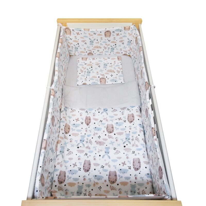 Lenjerie 5 piese, Prichindel, arici si iepuras,120x60cm